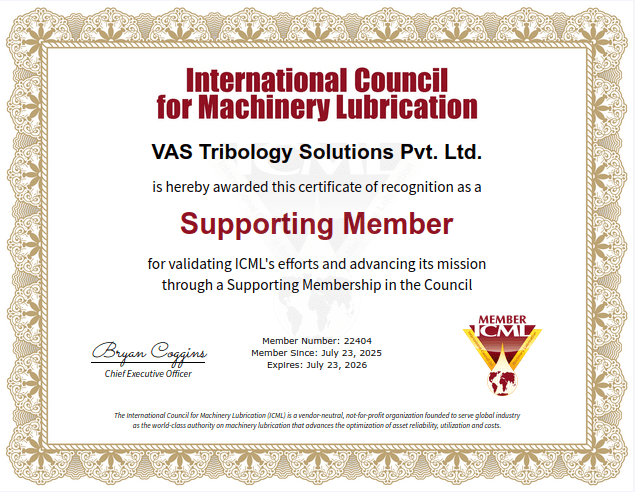 International Council for Machinery Lubrication certificate